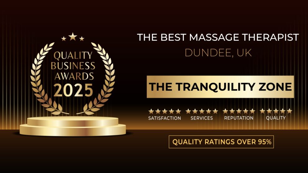 2025 Best Massage award from Quality Business Awards to The Tranquility Zone